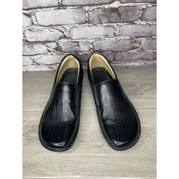 Alegria Oz Black Wave Leather Slip On Wedge Clogs Shoes Men Sz 47EU/13.5M US - Picture 12 of 16